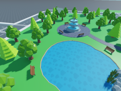 Downtown Low Poly City